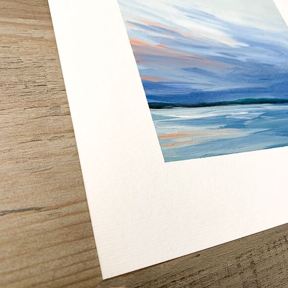 8x8 Maine Original Oil Painting New England Coastal Art Ocean Moody Water Signed - Picture 3 of 3